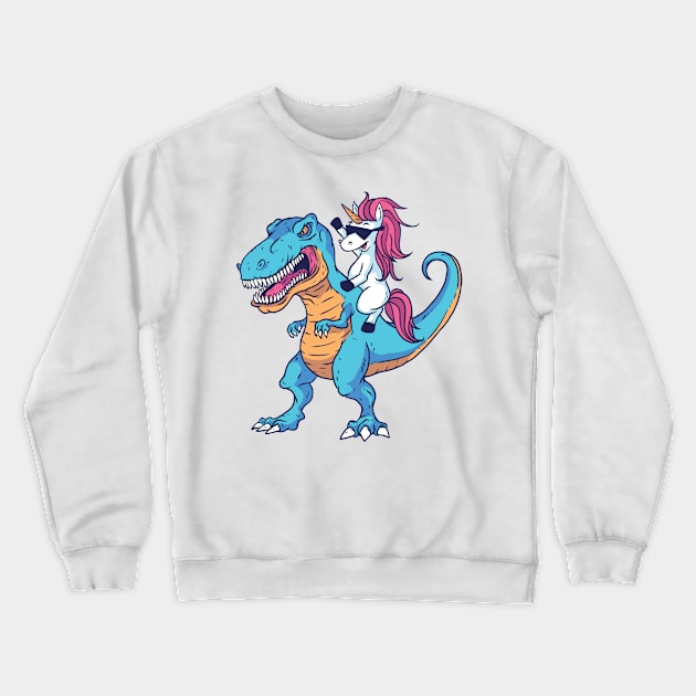 Unicorn T-rex Crewneck Sweatshirt by TomCage